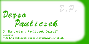 dezso paulicsek business card